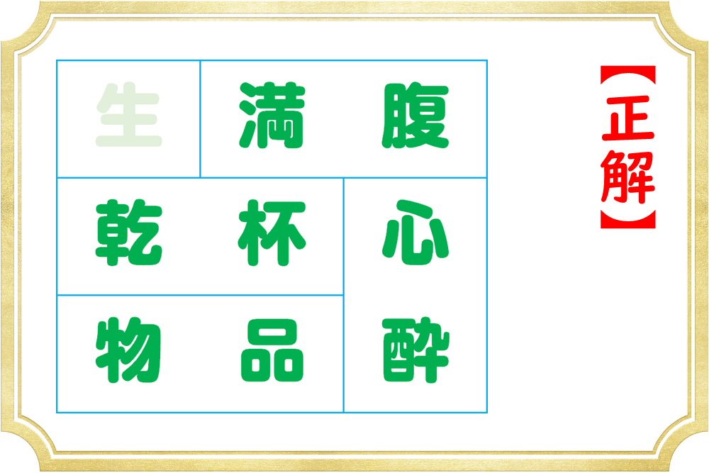 漢字パズルに挑戦！熟語を作った時に余るのはどの文字？